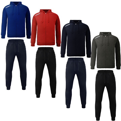 Felpa Legea Farel Full Zip Integrata, Cappuccio E Tasche Laterali Fllm1807 e Pantalone Gondo PLLM2101